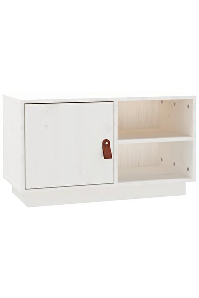 vidaxl Comodă TV, alb, 70x34x40 cm, lemn masiv de pin