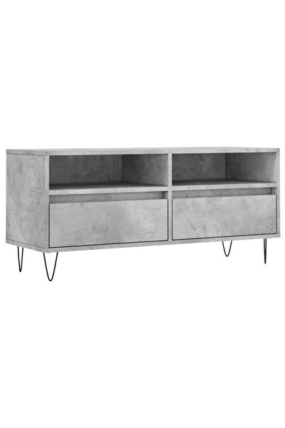 vidaxl Comodă TV, gri beton, 100x34,5x44,5 cm, lemn prelucrat