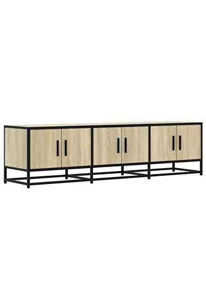 vidaxl Comodă TV, stejar sonoma, 150x35x41 cm, lemn prelucrat și metal