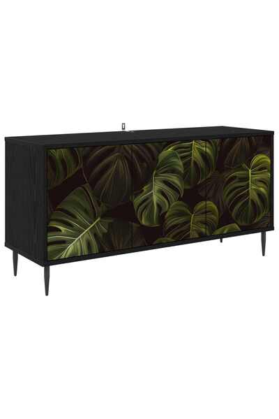 vidaxl Cabinet TV ELBURG 102 x 33 x 51 cm Stejar Negru Lemn prelucrat