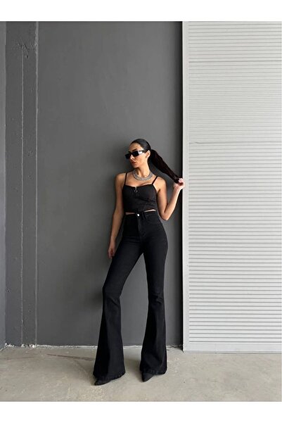 DRC trend İvana Spanish Style Jeans Colorfast Black Spanish Jeans High Waist ...