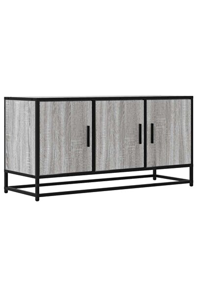 vidaxl Comodă TV gri sonoma, 100x35x50 cm, lemn prelucrat și metal