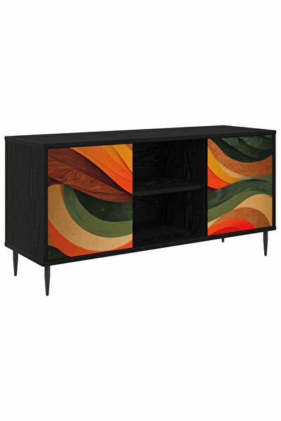 vidaxl Cabinet TV BONN 102 x 33 x 51 cm Stejar Negru Lemn prelucrat