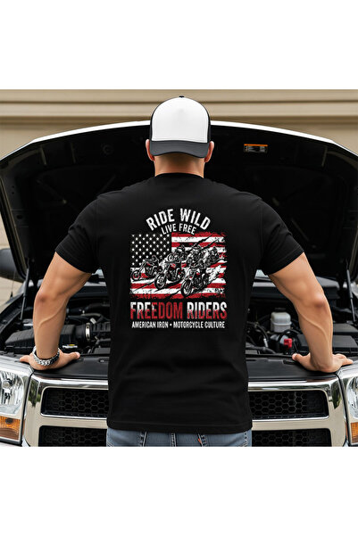 OKTANE Tricou Ride Wild Freedom Riders motocicletă negru XL
