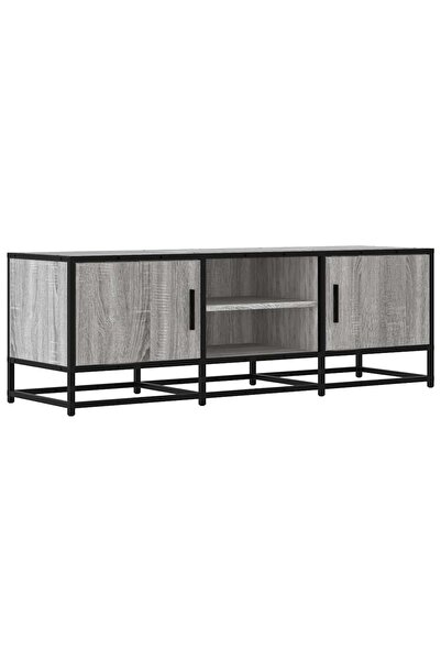 vidaxl Comodă TV, gri sonoma, 120x35x41 cm, lemn prelucrat și metal