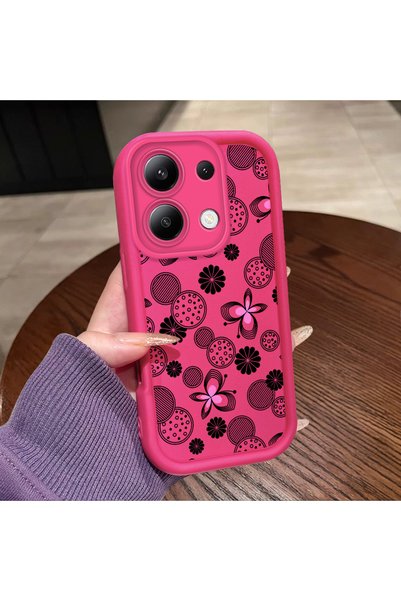 ucuc حافظة لهاتف Redmi Note 13 4G متوافقة مع نمط زهرة وفراشة من السيليكون بال...
