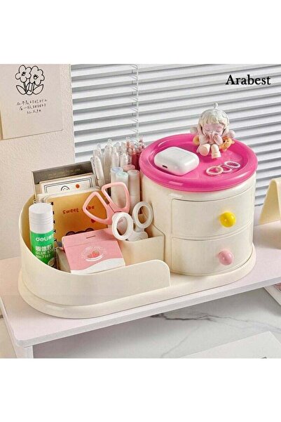 Arabest 360° Rotating Makeup Organizer with Drawers,Large Capacity Skincare a...