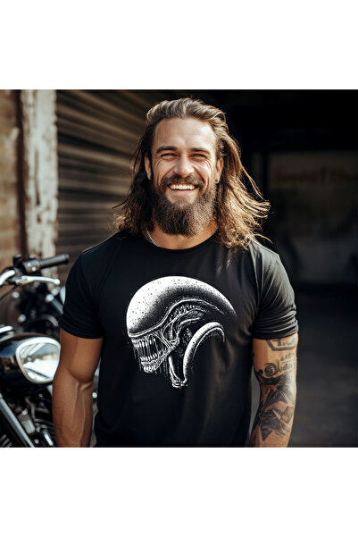 OKTANE Tricou Alien Head model 2 negru S