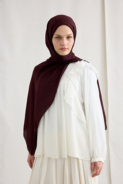 cs camellia scarf Ιταλικό σχέδιο δαχτυλιδιού για σάλι ζακάρ - Βουργουνδίας