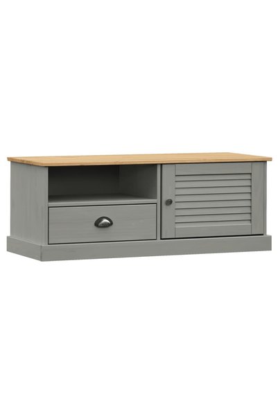 vidaxl Comodă TV VIGO, gri, 106x40x40 cm, lemn masiv de pin