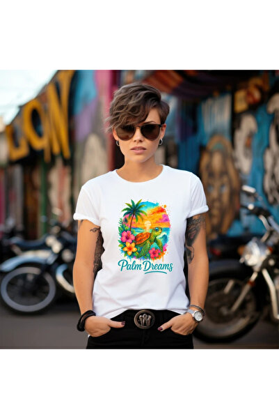 OKTANE Tricou vara Palm dreams alb 2XL