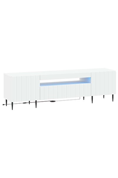 vidaxl Cabinet TV cu LED ZWOLLE 153 x 35 x 43 cm Alb Lemn prelucrat