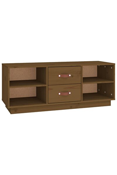 vidaxl Comodă TV, maro miere, 100x34x40 cm, lemn masiv de pin