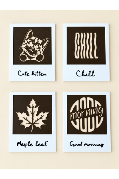 DeepSea Living Coffee Print Makinesi Desen Kartı – Kahve Üzeri Şekil Baskı Ka...