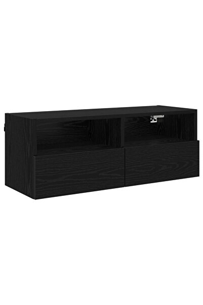 vidaxl Dulap TV de perete 80 x 30 x 30 cm Stejar Negru Lemn prelucrat