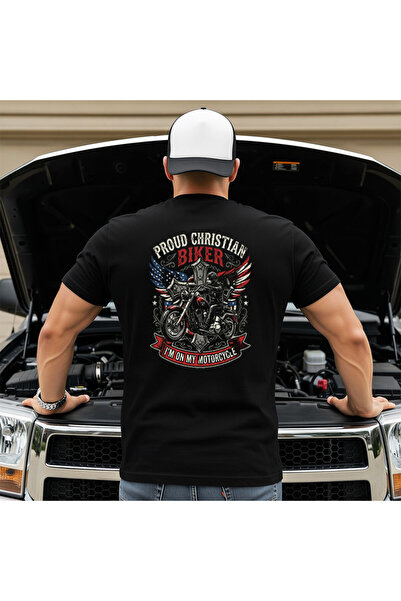 OKTANE Tricou Proud christian biker negru M