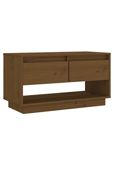vidaxl Comodă TV, maro miere, 74x34x40 cm, lemn masiv de pin