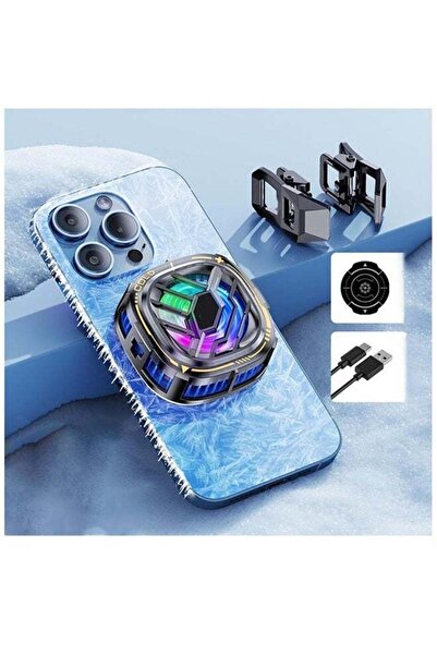 Arabest Magnetic Cell Phone Cooler with RGB Fan and Temperature Display,Porta...