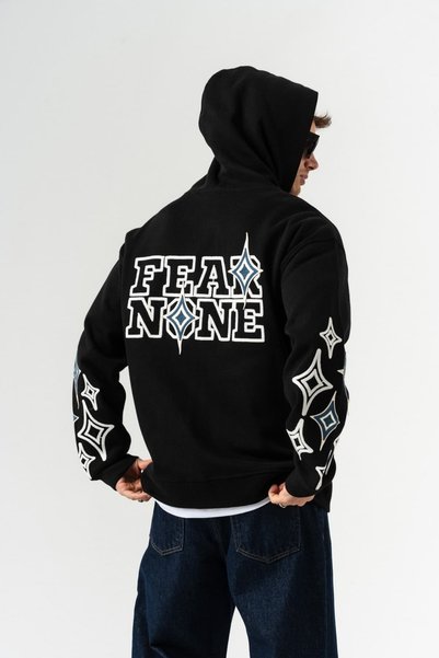 go gang own Φούτερ με φερμουάρ και κουκούλα Fear None
