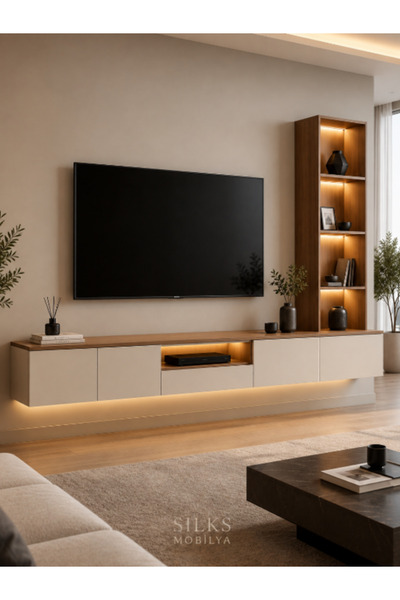 silks mobilya ledli tv ünitesi (45''-55'' tv için )