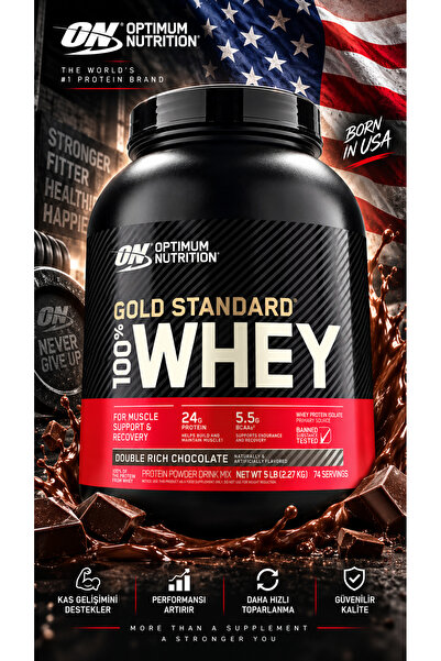 Optimum Nutrition Gold Standart Whey Protein 2 kg Double Rich Chocolate (SÜRPRİZ HEDİYELİ)