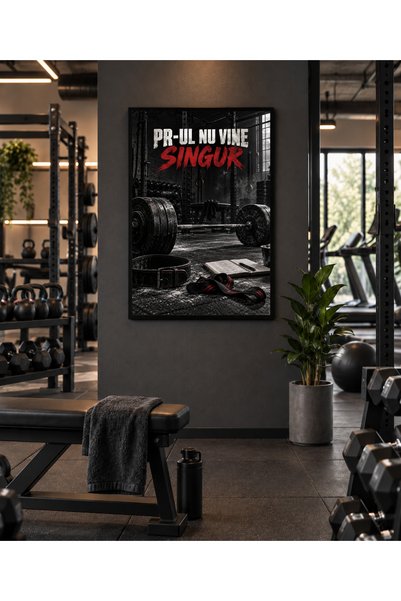 Miutic Print Studio Tablou decorativ pentru Fitness „PR-ul nu vine singur”, T...