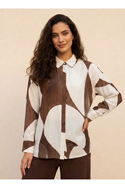FAV AOP PRINTED CONCEALED PLACKET SHIRT