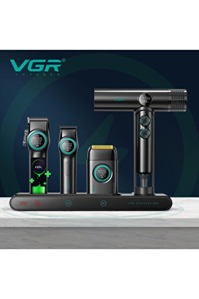 BABA GROOMING VGR STEPLESS PRO 4 ΣΕ 1 ΣΕΤ ΜΑΥΡΟ