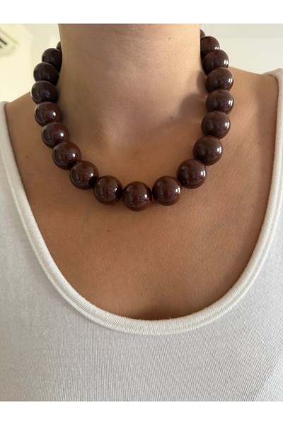 venti design Bitter Coffee Acrylic Beads Women's Necklace