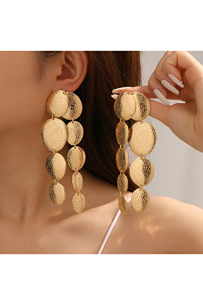 Take Two By Styli Textured Geometric Dangle Earrings