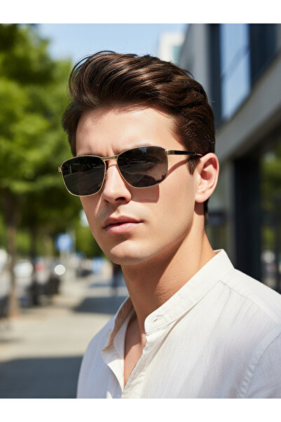 Take Two By Styli Gold Square Frame Sunglasses