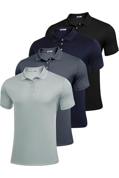 GENERAL PINSPARK 1/3/4/5 Pack: Golf Polo Shirts for Men Multipacks Quick Dry ...