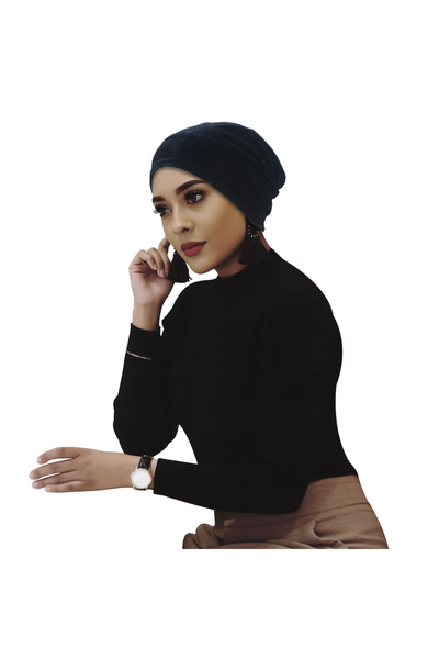 Take Two By Styli عمامة سوداء بمظهر المخمل