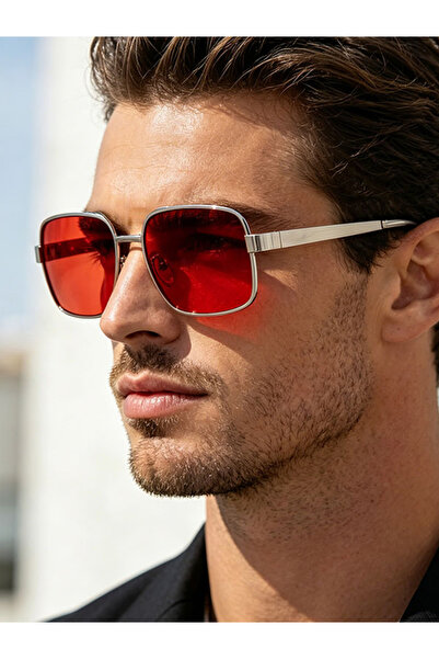 Take Two By Styli Red Square Frame Sunglasses