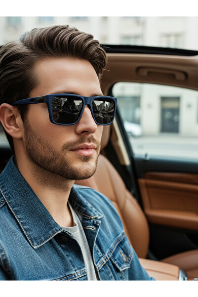 Take Two By Styli Blue Square Sunglasses