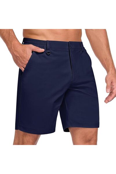 Zoofly Mens Golf Shorts Elastic Waist Summer Bermudas Short with Pockets