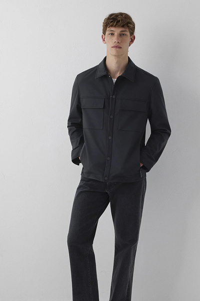 Mavi Men's Snap Closure Water Repellent Jacket M0110910 Black
