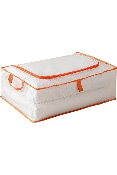 AZONEE Clear PVC Storage Bags with Orange Zipper, Clothes Organizers for Swea...