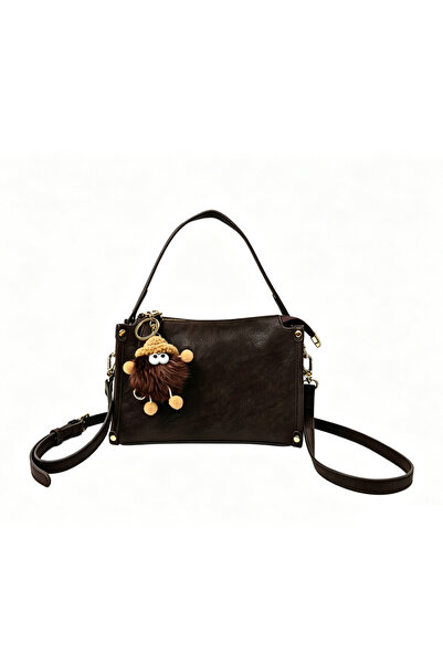 Take Two By Styli Coffee Brown Plain Crossbody Bag