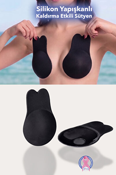 Juene Silikon Yapışkanlı Rabbit Bra - Push Up Etkili Göğüs Ucu Gizleyici Sili...