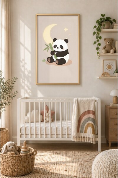 ZURİ DESİGN Panda okvir za slike izgleda kao MDF zidna slika za dečiju sobu u...