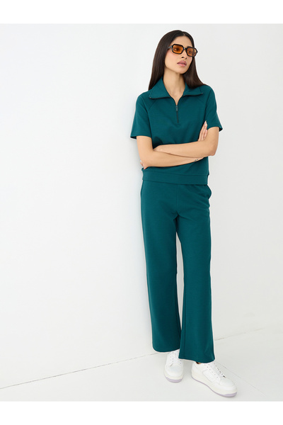 Femmella By Styli طقم بنطلون وبلوزة محبوكة باللون الأزرق الفاتح