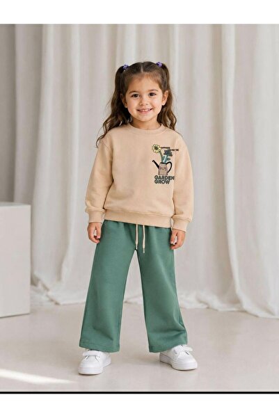 is kids wear Kız Çocuk Gardem Grow Baskılı Sweatshirt ve Eşofman Altı Takımı ...