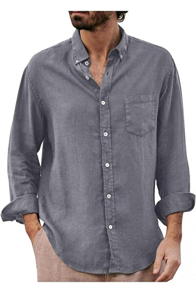 GENERAL Mens Long Sleeve Button Down Shirt Men's Hawaiian Shirt