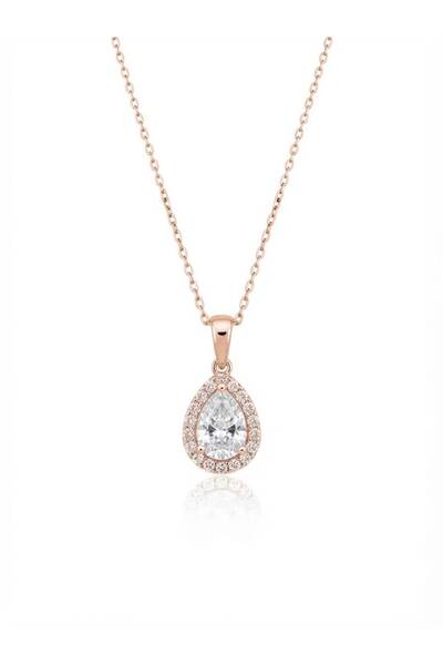 Lovera Jewellery 925 Ayar Gümüş Sertifikalı Damla Kolye Kadın Zarif Minimal G...