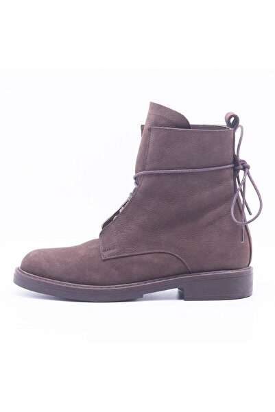 Gusse Jemba Women's Khaki Nubuck Leather Boots 263415-1