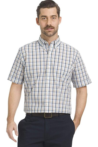 ARROW 1851 Men's Hamilton Poplins Short Sleeve Button Down Plaid Shirt
