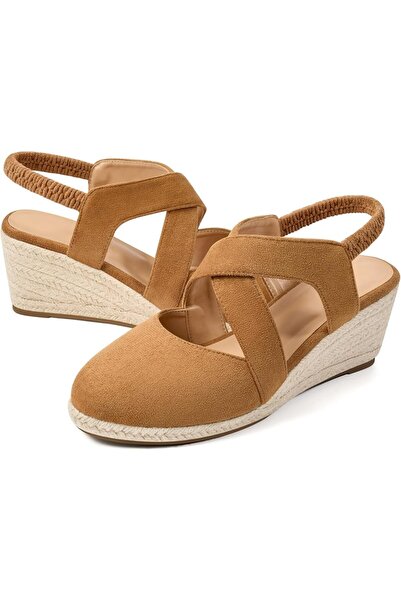 GENERAL HARENCE Espadrilles Wedge Sandals for Women: Comfortable Closed Toe A...