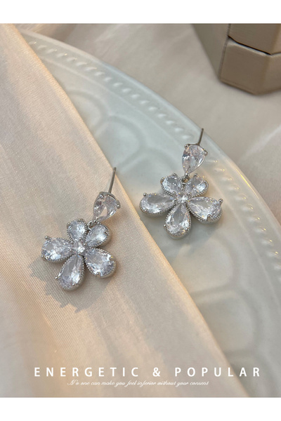 Take Two By Styli Flower Dangle Earrings