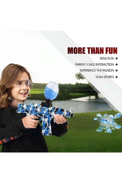 MAGICVAULT Electrical Gel Blaster AK-47 Toy Gun, Splatter Ball Blaster Rechargeable Shooting Game Toy for Boys, Toys for Outdoor Activities